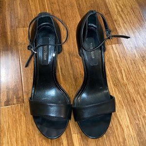 Black Heeled Ankle Strap Sandals - 8.5